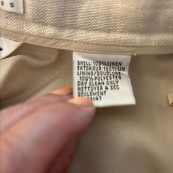 Talbots Tan Linen Pants Sz 6 petite - Picture 6 of 6